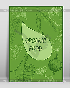 Organic food brochure for design - vector image