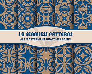 Set of geometric seamless patterns for design - vector image
