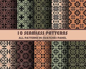 Set of geometric seamless patterns for design - vector image