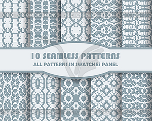 Set of geometric seamless patterns for design - vector clipart