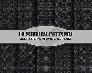 Set of geometric seamless patterns for design - vector clipart