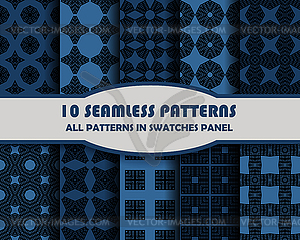 Set of geometric seamless patterns for design - vector clipart