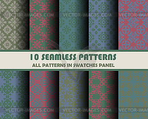 Set of geometric seamless patterns for design - vector clipart