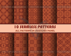 Set of geometric seamless patterns for design - royalty-free vector clipart