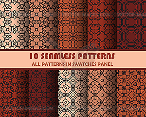 Set of geometric seamless patterns for design - vector image