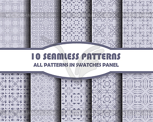 Set of geometric seamless patterns for design - stock vector clipart