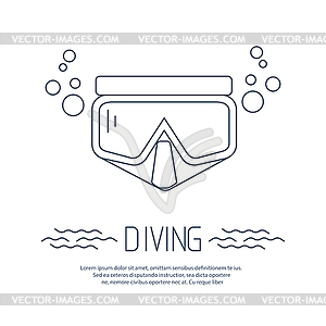 Divig mask icon with bubbles - vector image