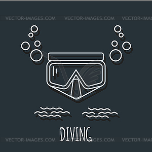 Divig mask icon with bubbles - white & black vector clipart