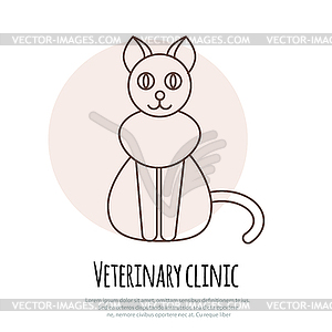 Veterinary pet health care animal medicine icons set - vector image