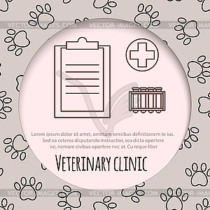 Veterinary pet health care animal medicine icons set - vector clip art