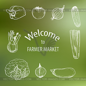 Organic food concept brochure and flyer template - vector image