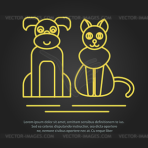 Veterinary pet health care animal medicine icons set - vector image