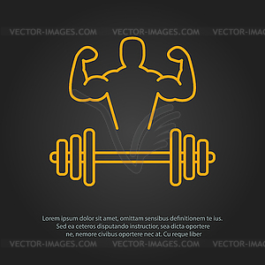 Fitness line art icon for your design - vector image