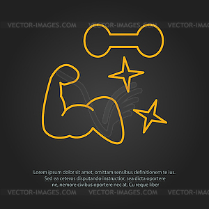 Fitness line art icon for your design - vector clipart