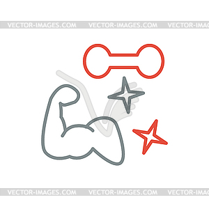 Fitness line art icon for your design - vector image