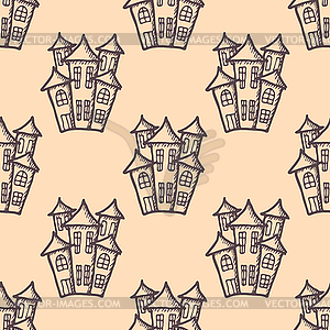 Houses, seamless pattern - vector clipart / vector image