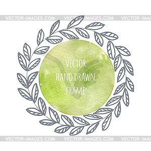 Wreath set made . Leaves garlands. Romantic floral - vector image