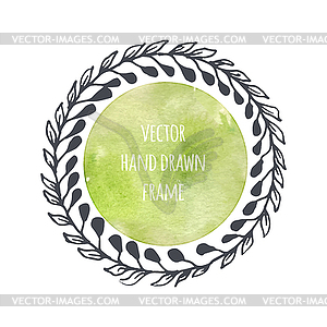 Wreath set made . Leaves garlands. Romantic floral - vector image