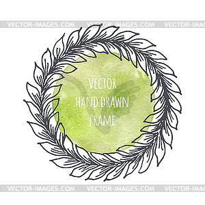 Wreath set made . Leaves garlands. Romantic floral - vector clip art