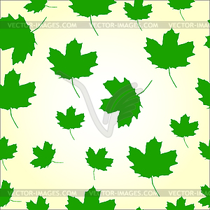 Autumn Set of green Maple Leaves, Version - vector clipart