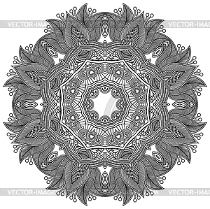 Circle ornament, ornamental round lace - vector clipart