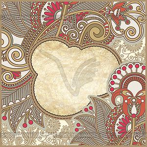 Grunge vintage template with ornamental floral - vector clipart