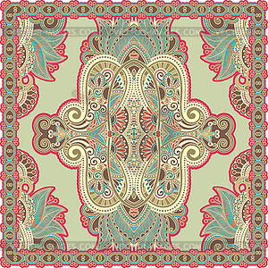 Traditional ornamental floral paisley bandanna - vector image