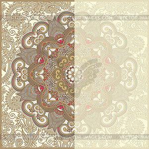 Ornate circle floral card announcement - vector clip art