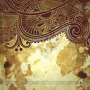 Flower design on grunge gold background - vector clipart