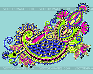 Original hand draw line art ornate flower design - stock vector clipart