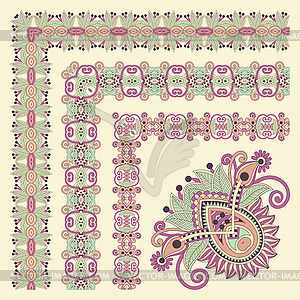 Floral vintage frame design. set - vector clipart