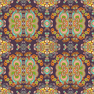 Vintage floral paisley seamless pattern - vector image