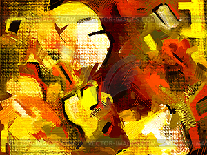 Original hand draw abstract digital painting - vector clipart