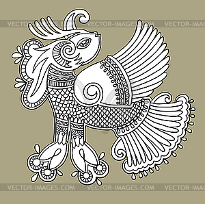 Decorative bird - vector image