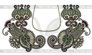 Neckline embroidery fashion - vector image
