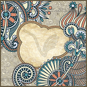 Grunge vintage template with ornamental floral - vector image