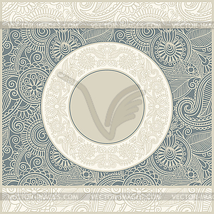 Circle floral vintage template - stock vector clipart