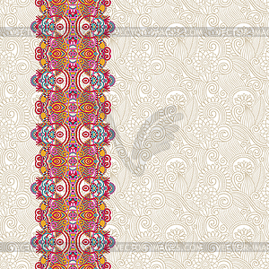 Ornate floral background with ornament stripe - vector clip art