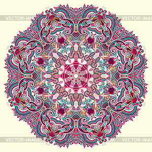 Circle ornament, ornamental round lace - vector image