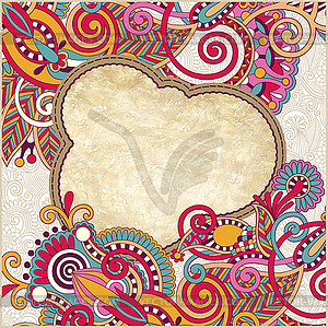 Grunge vintage template with ornamental floral - vector image