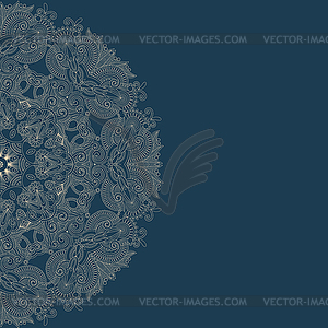 Ornate circle floral card announcement - vector clip art