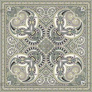 Traditional ornamental floral paisley bandanna - vector clipart