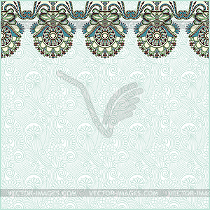 Ornate floral background with ornament stripe - vector image