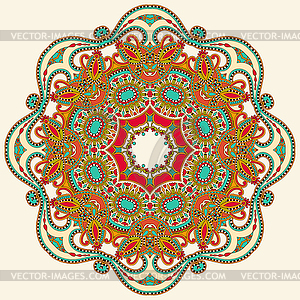 Circle ornament, ornamental round lace - vector image