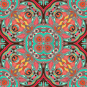 Traditional ornamental floral paisley bandanna - vector image