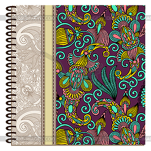 Design of spiral ornamental notebook cover - vector clipart