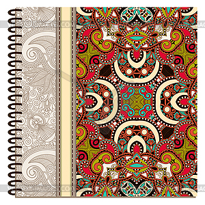 Design of spiral ornamental notebook cover - vector clip art