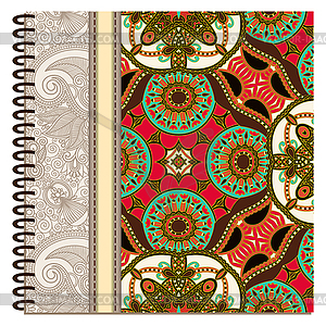 Design of spiral ornamental notebook cover - vector image