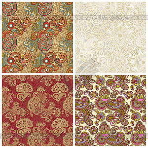 Collection of seamless wallpaper, background - vector EPS clipart