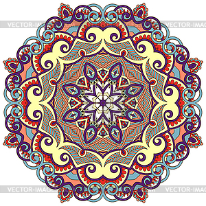 Circle ornament, ornamental round lace - vector image